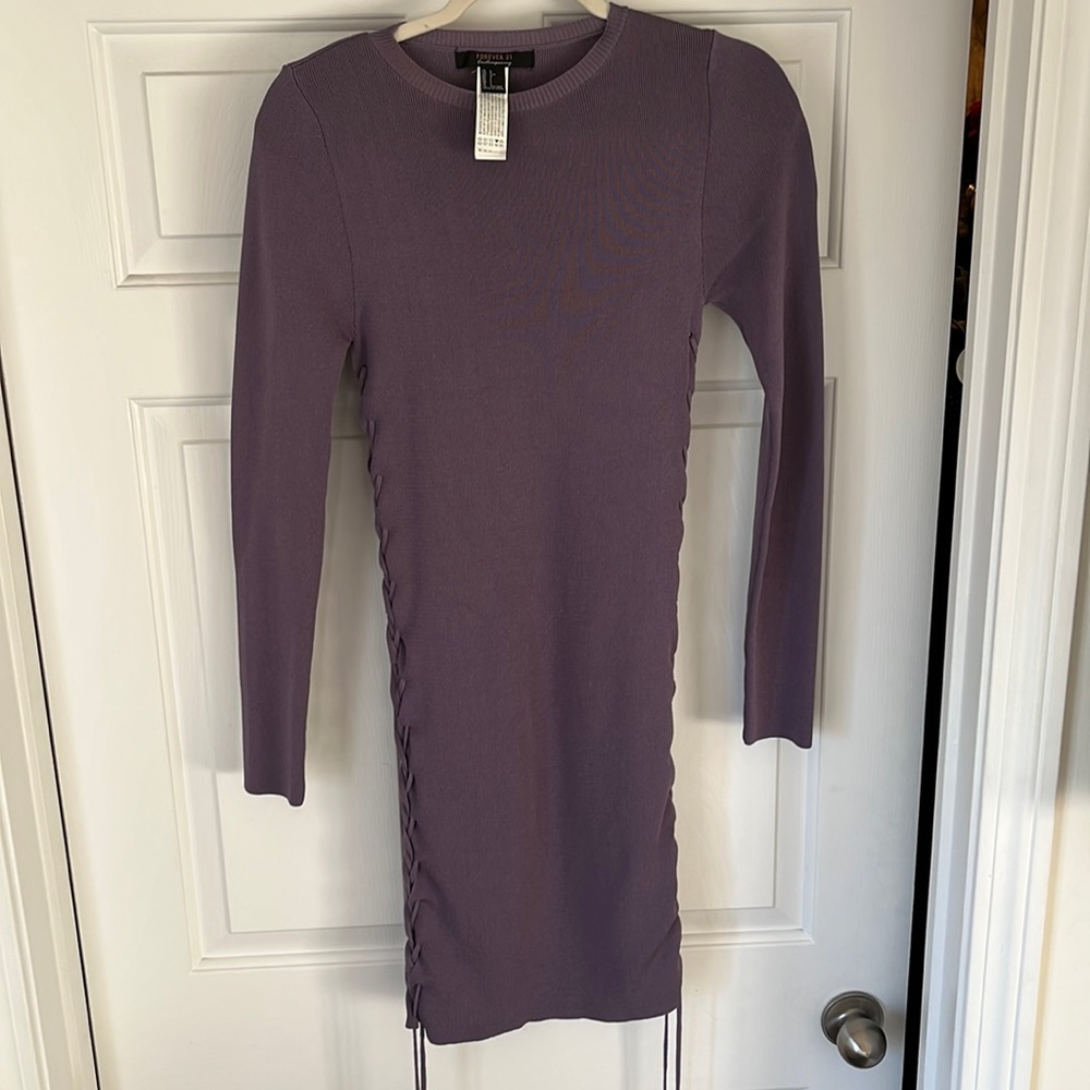 Purple strappy side dress LG